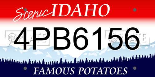 4PB6156 Idaho License Plate