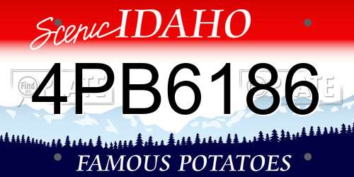4PB6186 Idaho License Plate