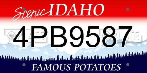 4PB9587 Idaho License Plate