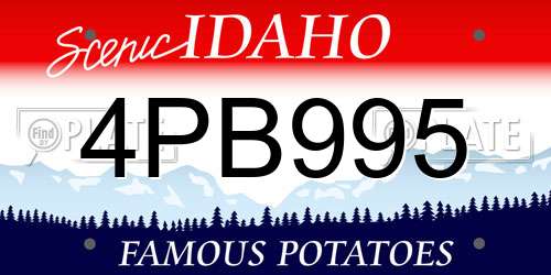 4PB995 Idaho License Plate