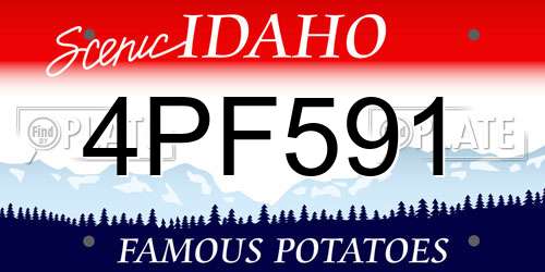 4PF591 Idaho License Plate