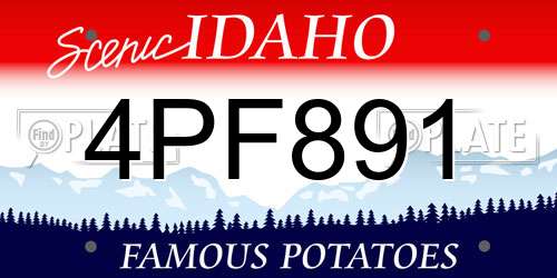 4PF891 Idaho License Plate