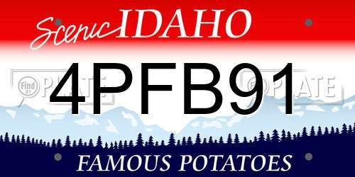 4PFB91 Idaho License Plate