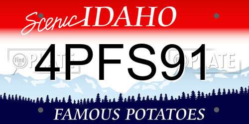 4PFS91 Idaho License Plate