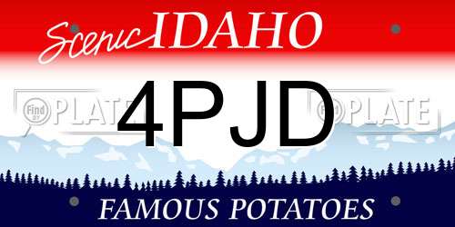4PJD Idaho License Plate