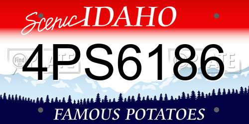 4PS6186 Idaho License Plate