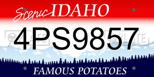 4PS9857 Idaho License Plate