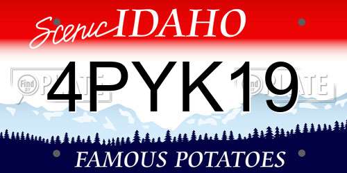 4PYK19 Idaho License Plate