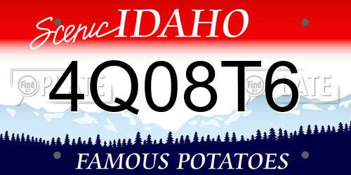4Q08T6 Idaho License Plate