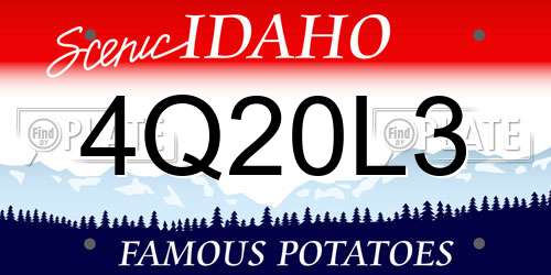 4Q20L3 Idaho License Plate
