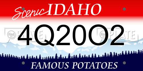 4Q20O2 Idaho License Plate