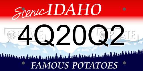 4Q20Q2 Idaho License Plate