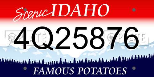 4Q25876 Idaho License Plate