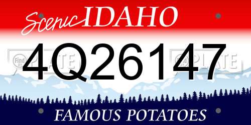 4Q26147 Idaho License Plate