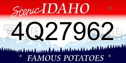4Q27962 Idaho License Plate
