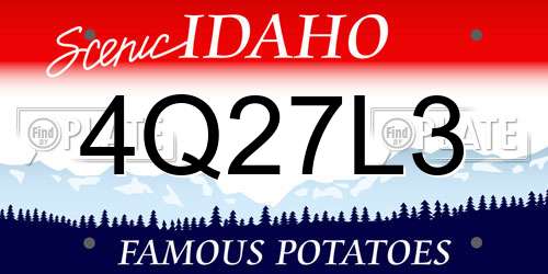 4Q27L3 Idaho License Plate