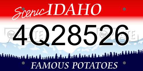 4Q28526 Idaho License Plate