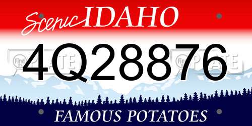 4Q28876 Idaho License Plate