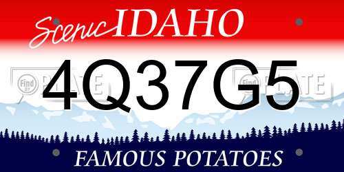4Q37G5 Idaho License Plate