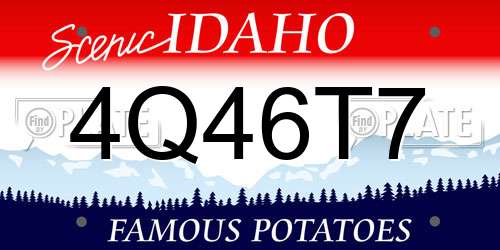 4Q46T7 Idaho License Plate