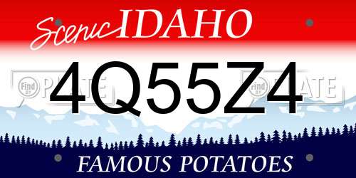 4Q55Z4 Idaho License Plate