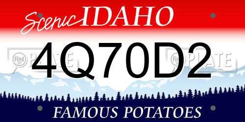 4Q70D2 Idaho License Plate