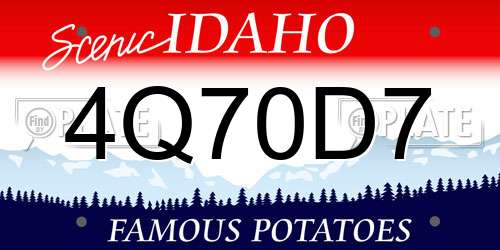 4Q70D7 Idaho License Plate