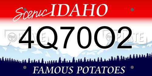 4Q70O2 Idaho License Plate