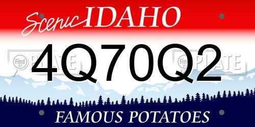 4Q70Q2 Idaho License Plate