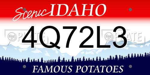 4Q72L3 Idaho License Plate