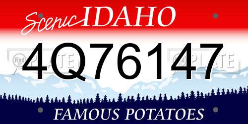 4Q76147 Idaho License Plate