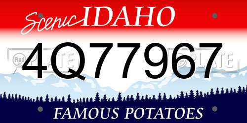 4Q77967 Idaho License Plate
