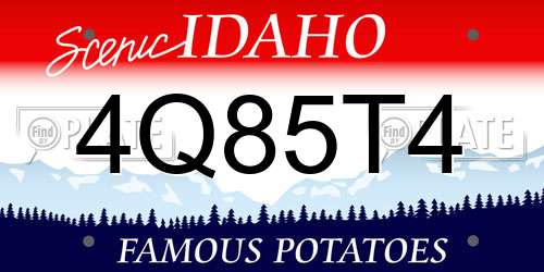 4Q85T4 Idaho License Plate
