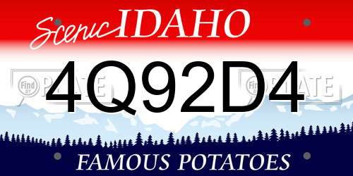 4Q92D4 Idaho License Plate