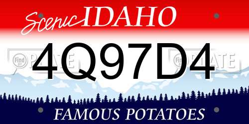 4Q97D4 Idaho License Plate