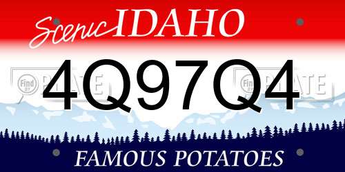 4Q97Q4 Idaho License Plate