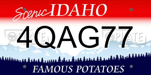 4QAG77 Idaho License Plate