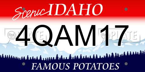 4QAM17 Idaho License Plate