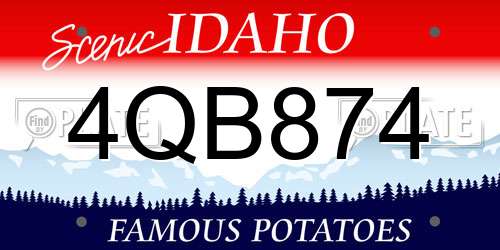 4QB874 Idaho License Plate