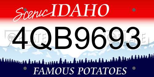 4QB9693 Idaho License Plate