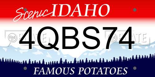 4QBS74 Idaho License Plate