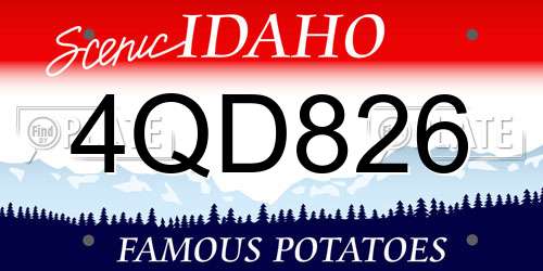 4QD826 Idaho License Plate
