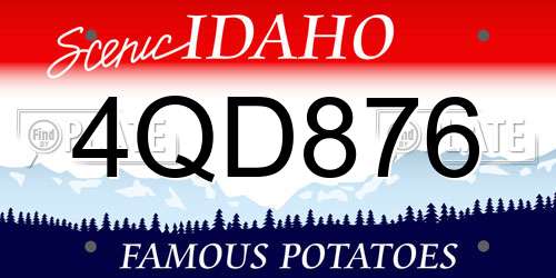 4QD876 Idaho License Plate