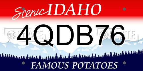 4QDB76 Idaho License Plate