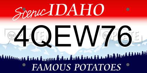 4QEW76 Idaho License Plate