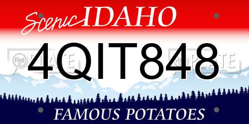 4QIT848 Idaho License Plate