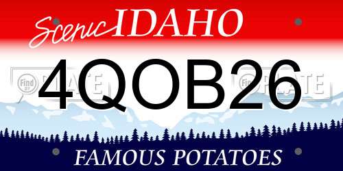 4QOB26 Idaho License Plate