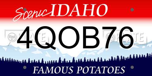 4QOB76 Idaho License Plate