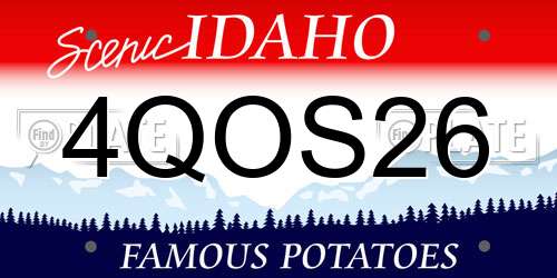4QOS26 Idaho License Plate