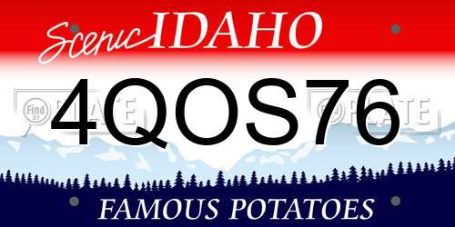 4QOS76 Idaho License Plate